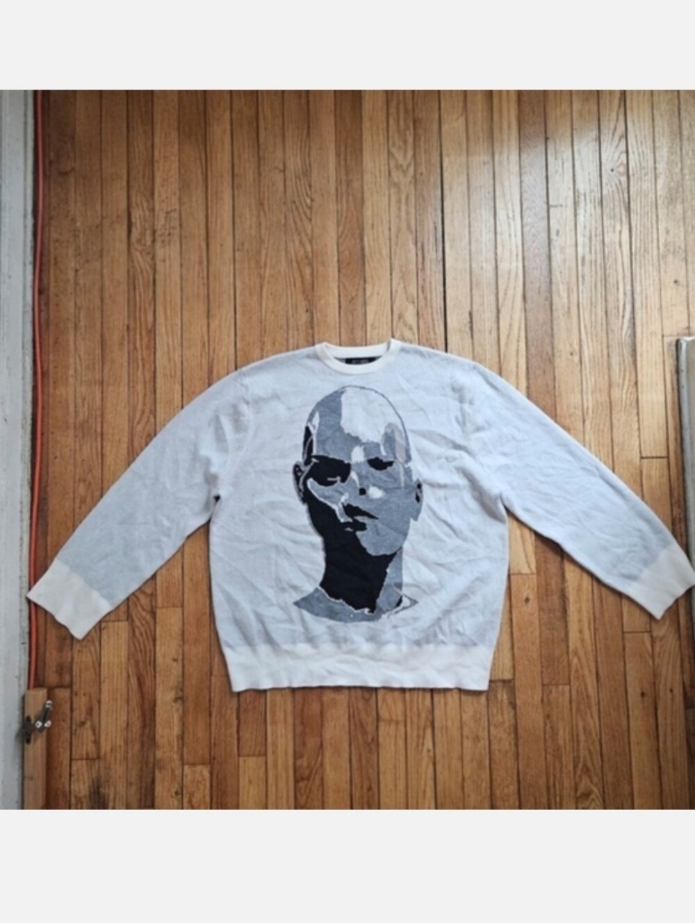 Outlander Crew Neck Graphic Grey And Black Sweater Seen on A$AP Rocky